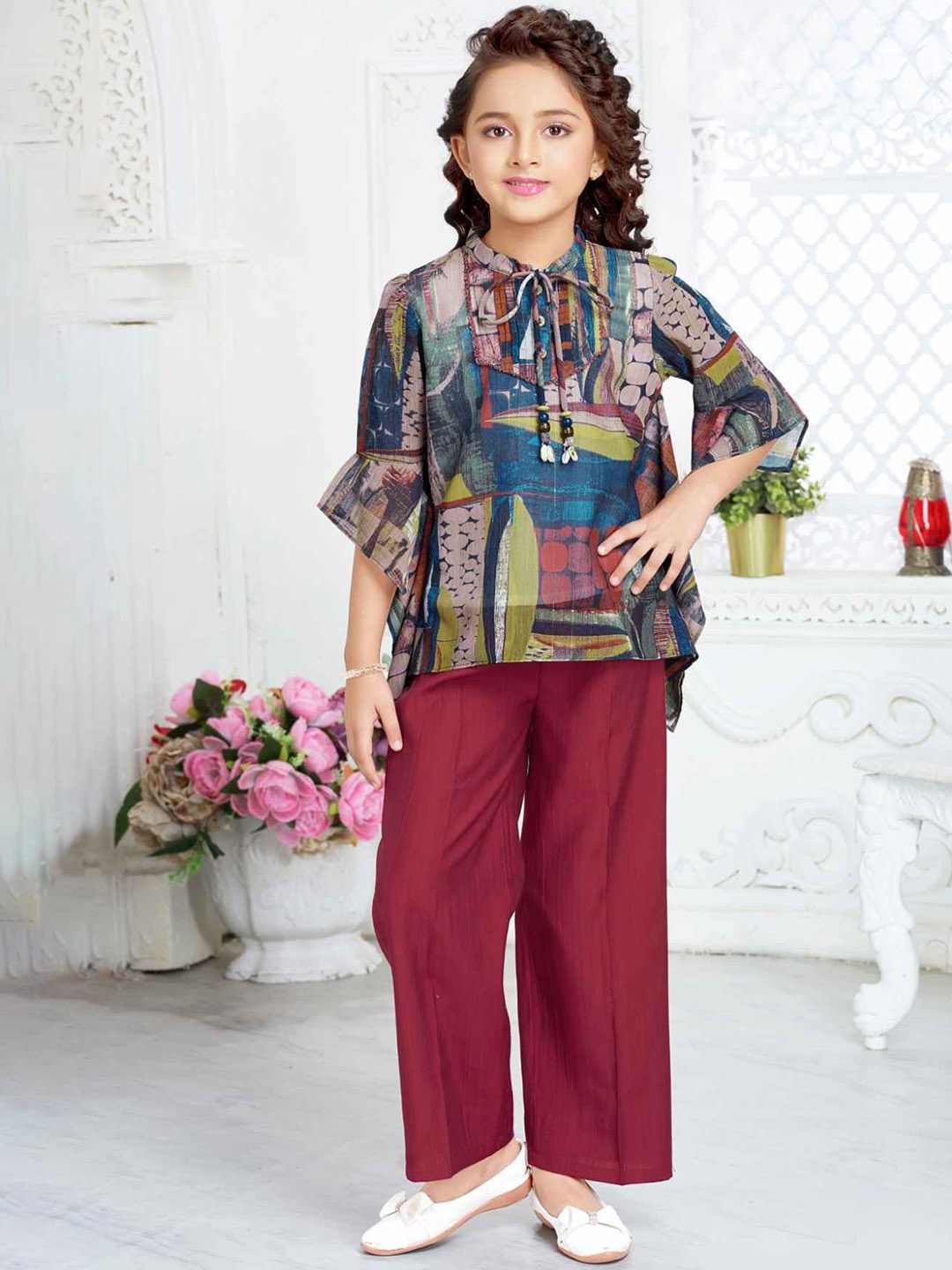 

Lagorii Printed Top With Trouser, Blue