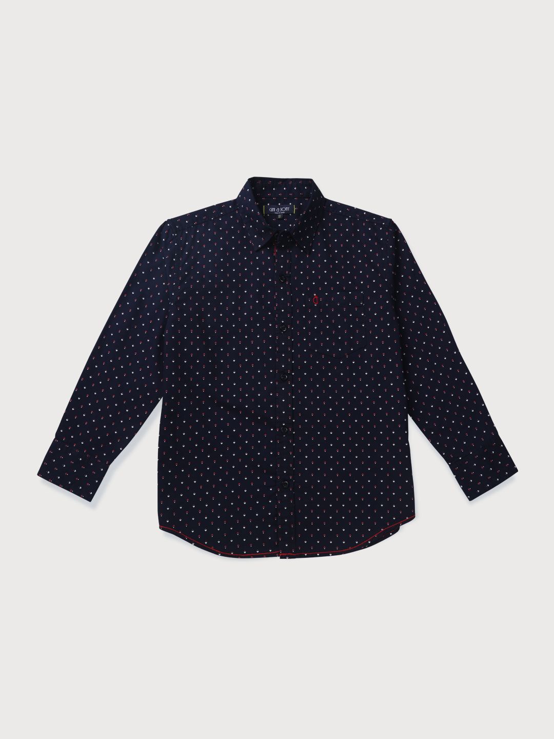 

Gini and Jony Boys Standard Opaque Printed Casual Shirt, Navy blue