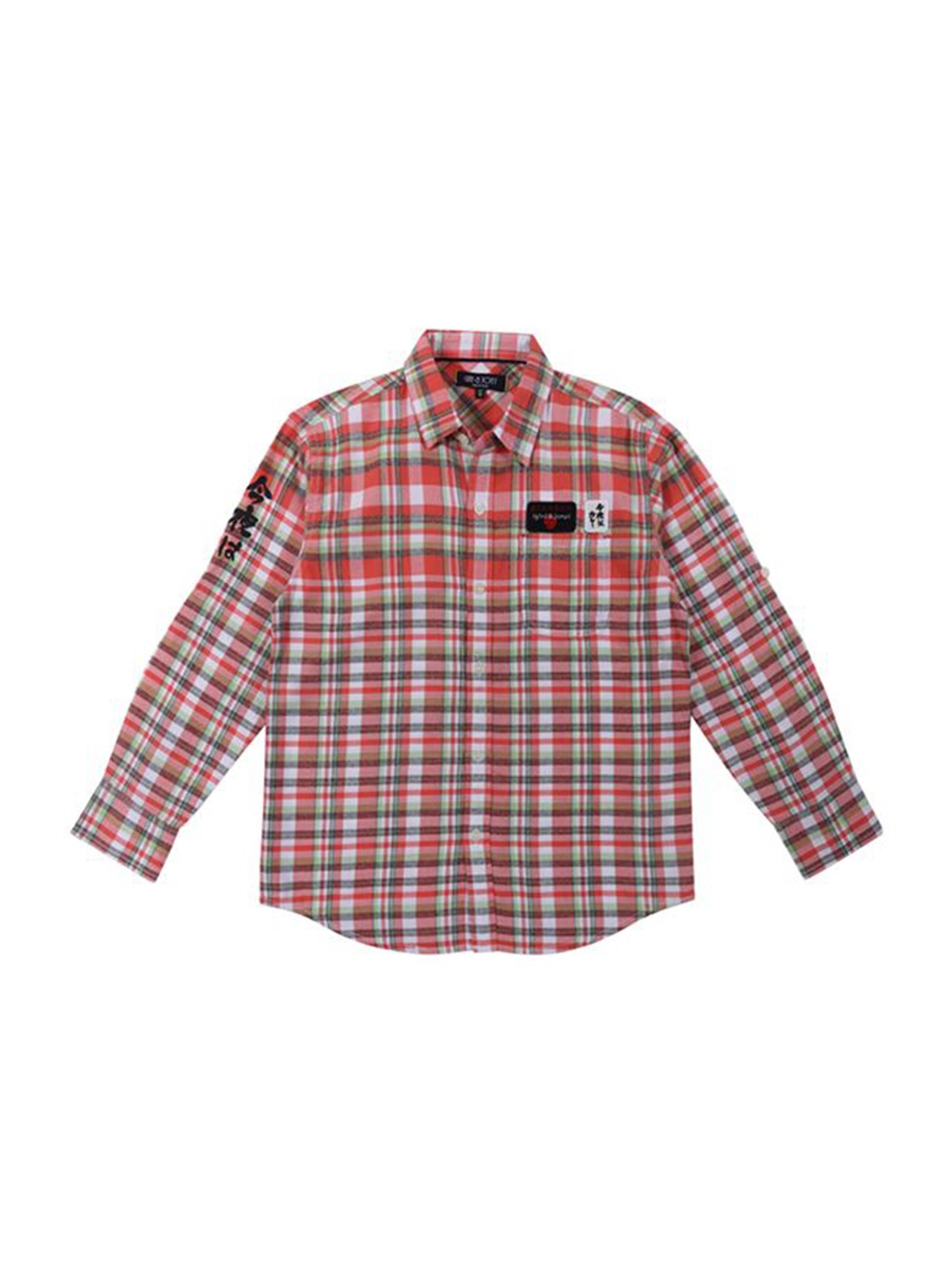 

Gini and Jony Boys Standard Tartan Checks Opaque Checked Casual Shirt, Red