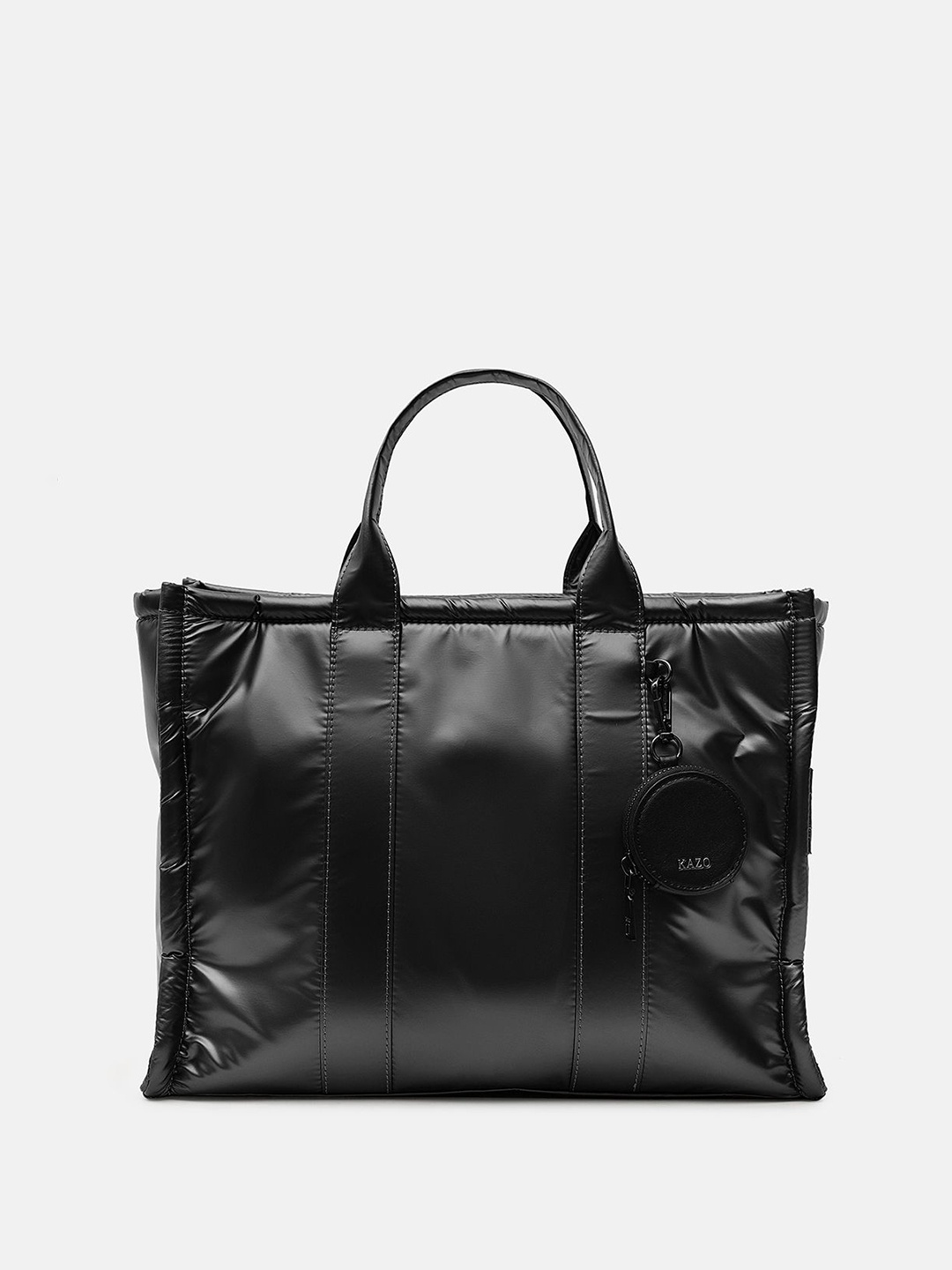 

Kazo Quilted Tote Bag with Detachable sling strap, Black