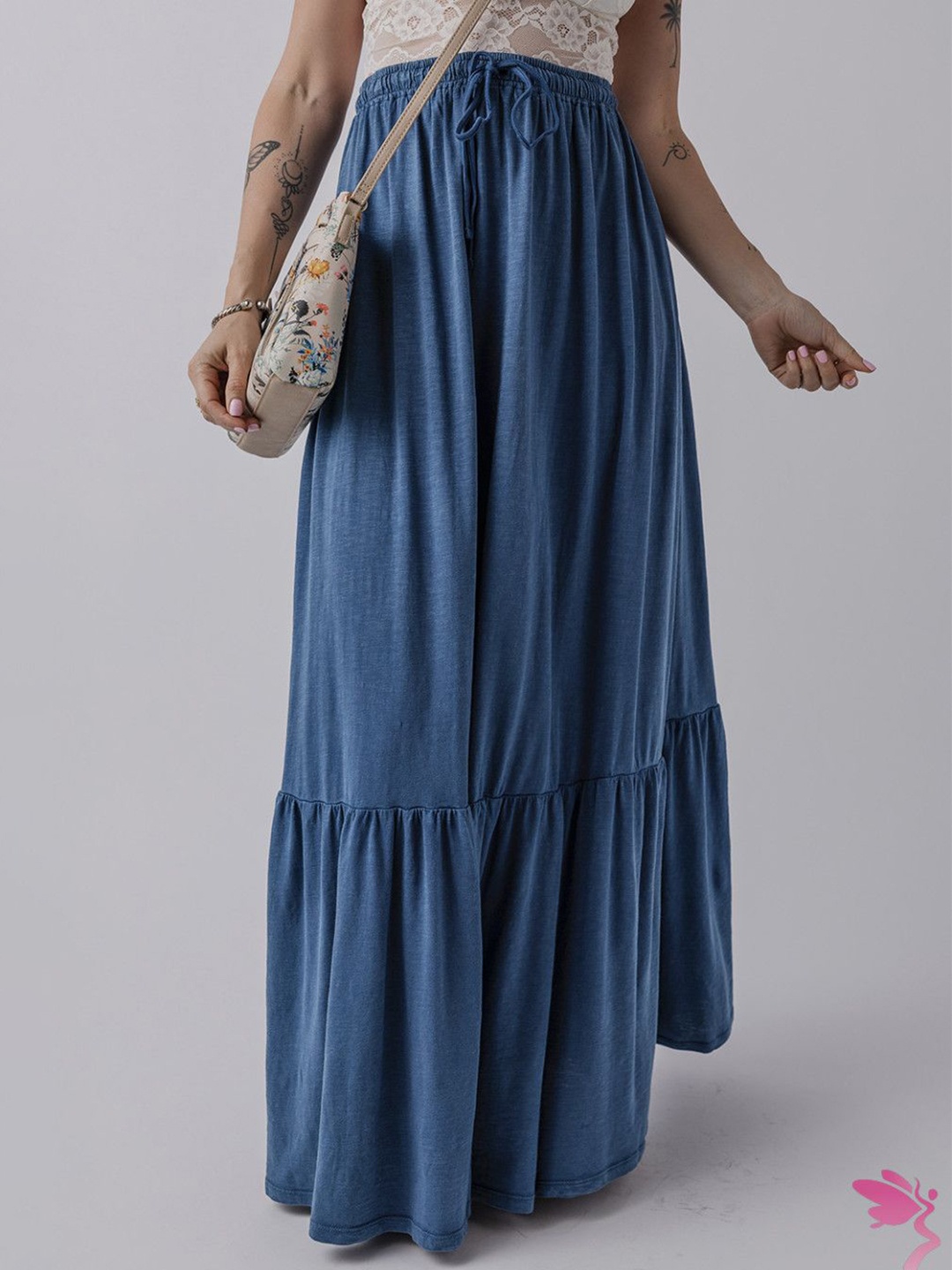 

StyleCast Women Flared Maxi Skirt, Blue