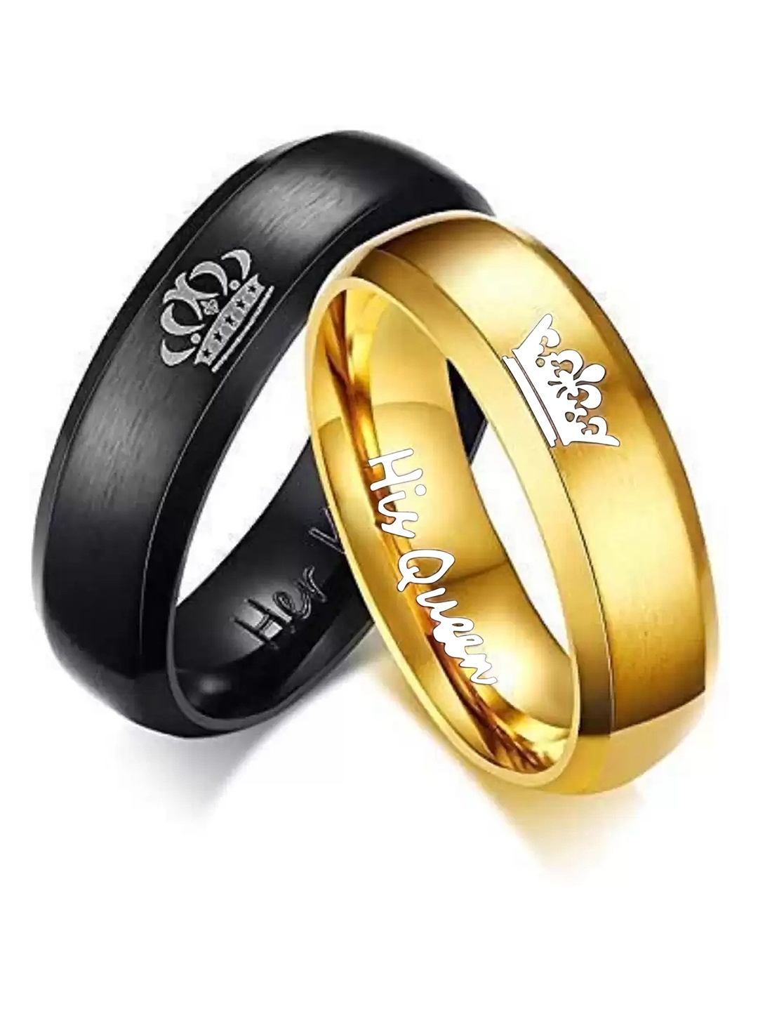 

Lila Set Of 2 Band Finger Ring, Black