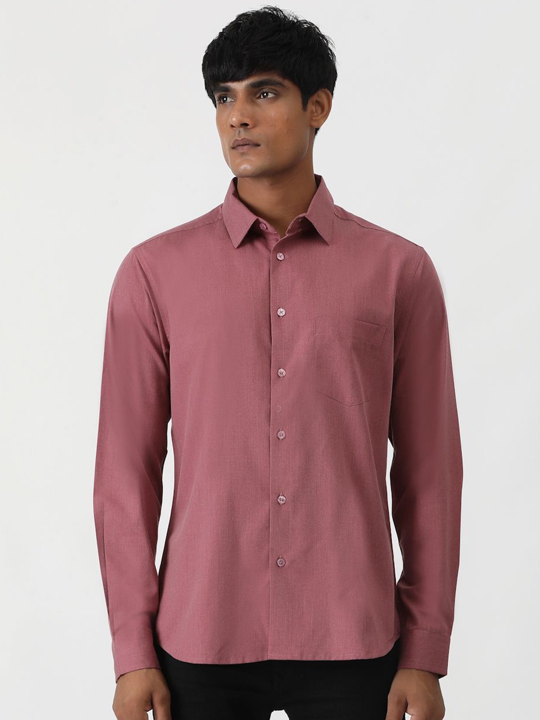 

Greenfibre Men Slim Fit Opaque Casual Shirt, Pink