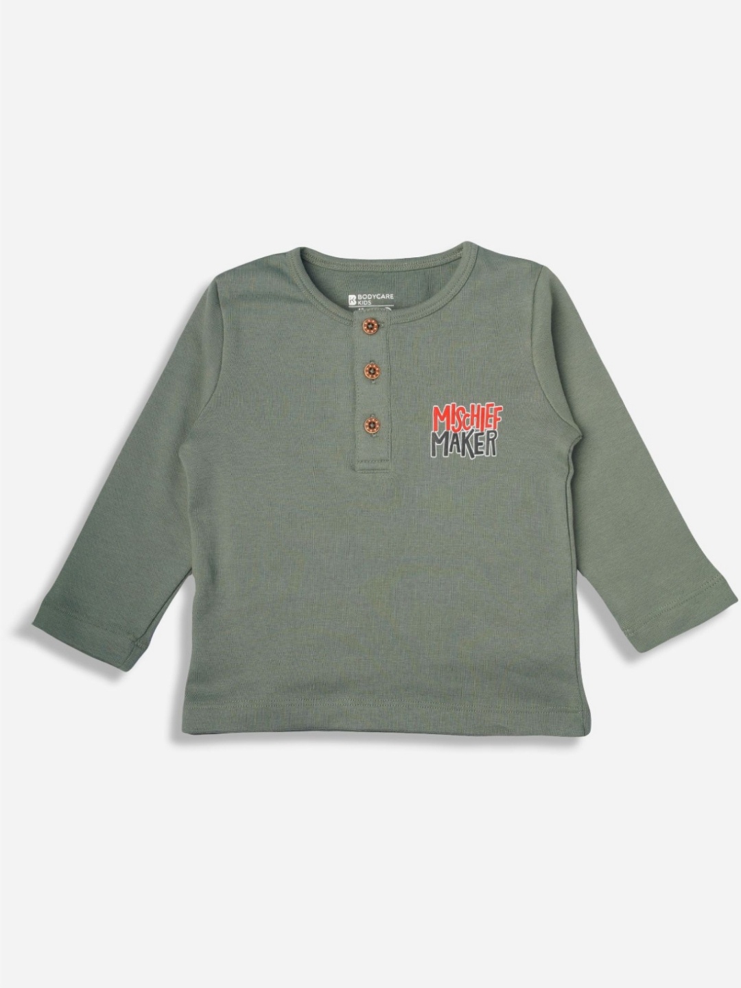 

Bodycare Boys Henley Neck Extended Sleeves T-shirt, Green