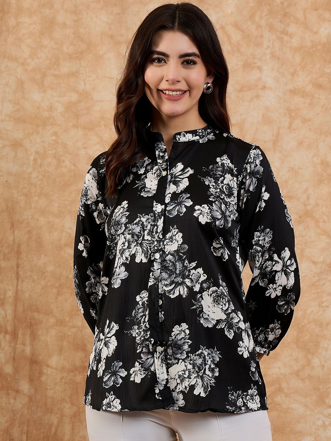 

Anouk Women Floral Printed Casual Shirt, Black