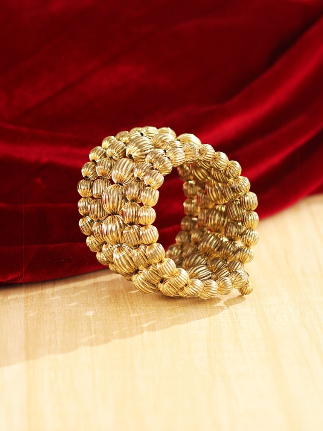 

KPOP Women Brass Handcrafted Gold-Plated Armlet Bracelet