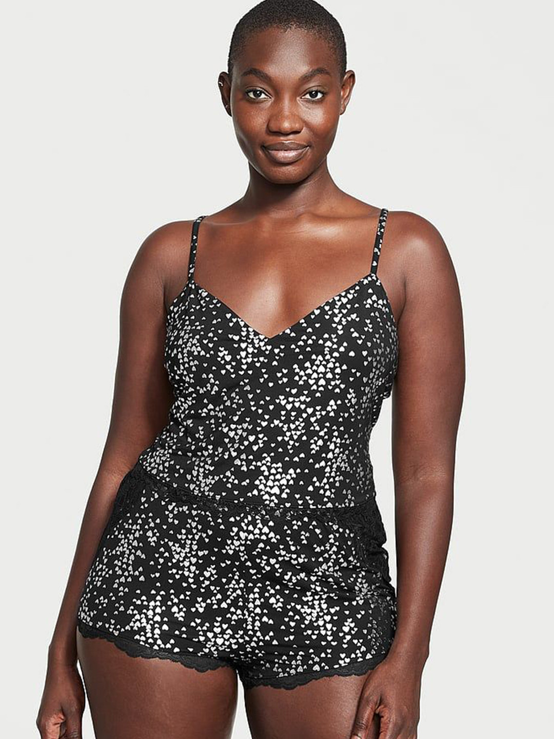 

Victoria's Secret Women Printed Night suit, Black
