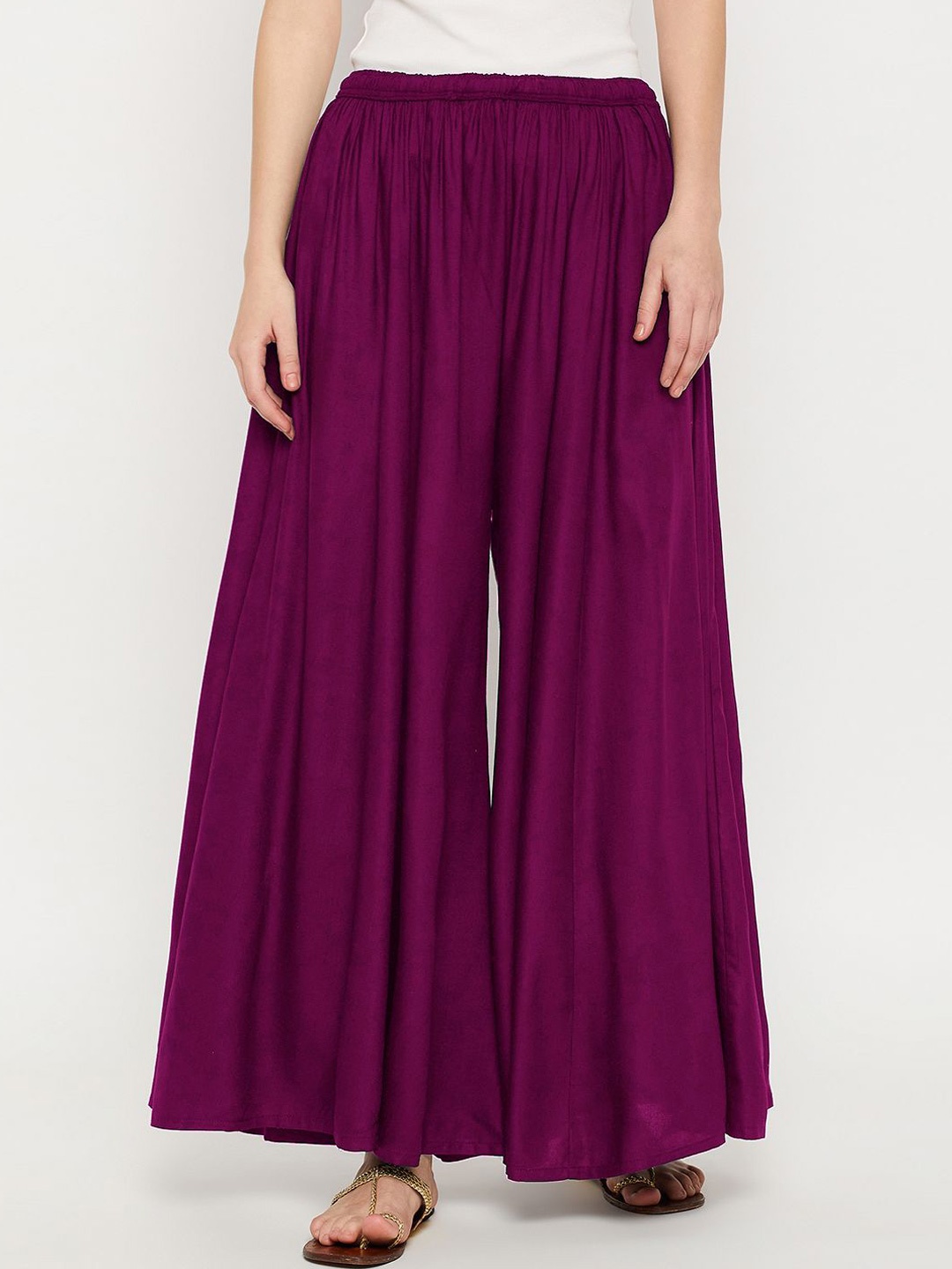 

TULIP 21 Women Flared Ethnic Palazzos, Purple