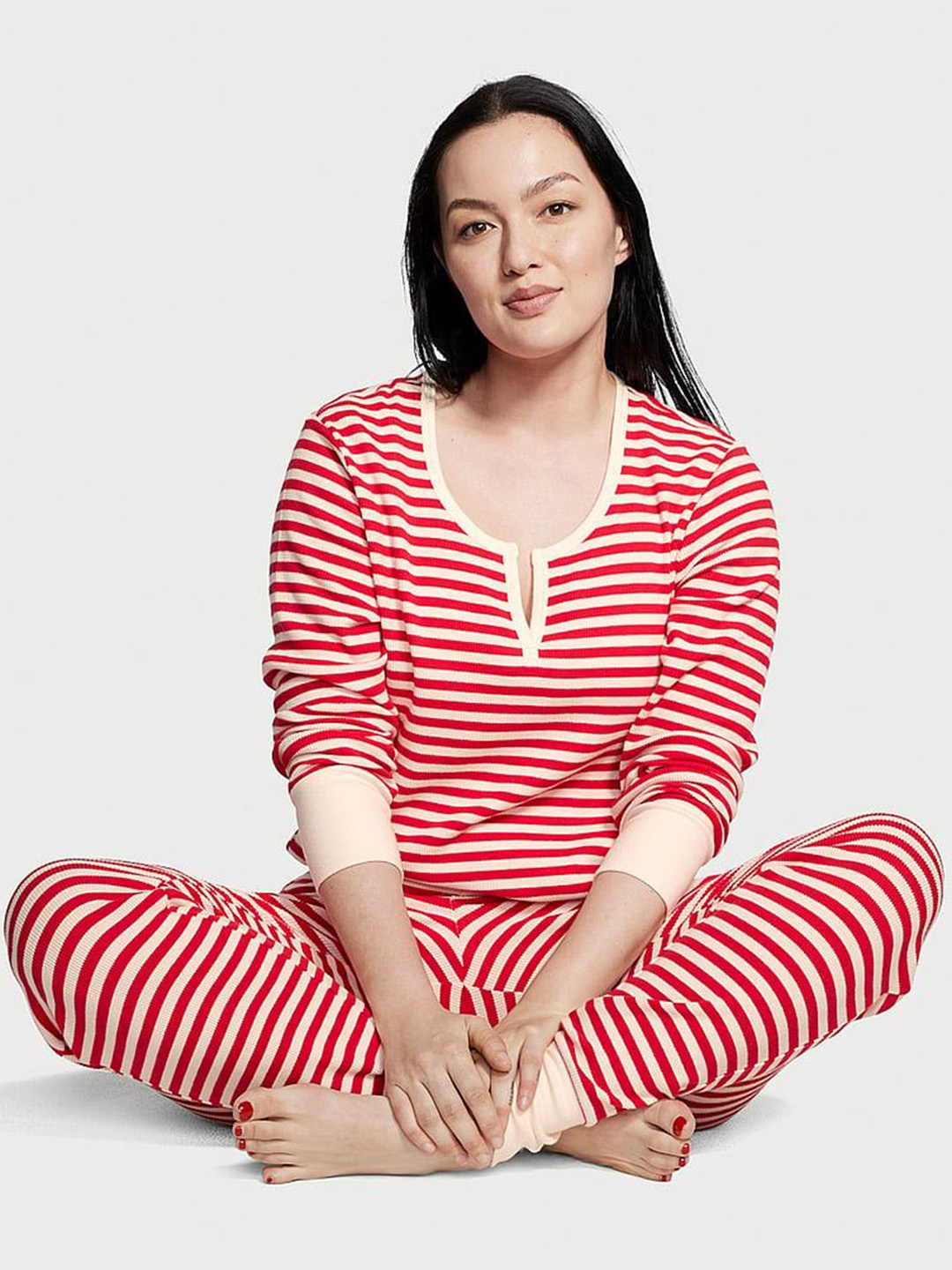 

Victoria's Secret Women Striped Night suit, Red