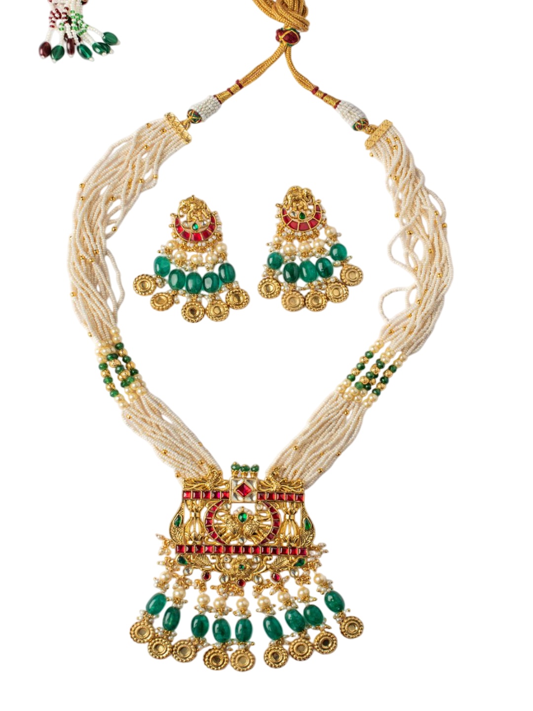 

Vivinia by Vidhi Gold Plated Kundan Studded & Beaded Jewellery Set