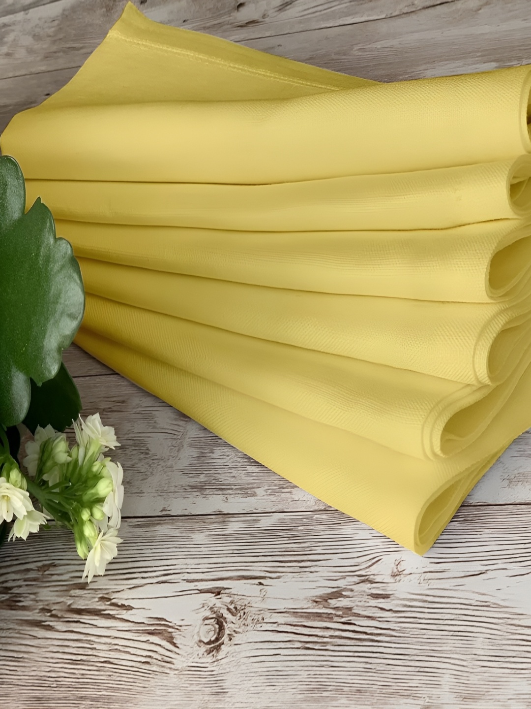 

Lushomes 12Pcs Yellow Cotton Table Napkins