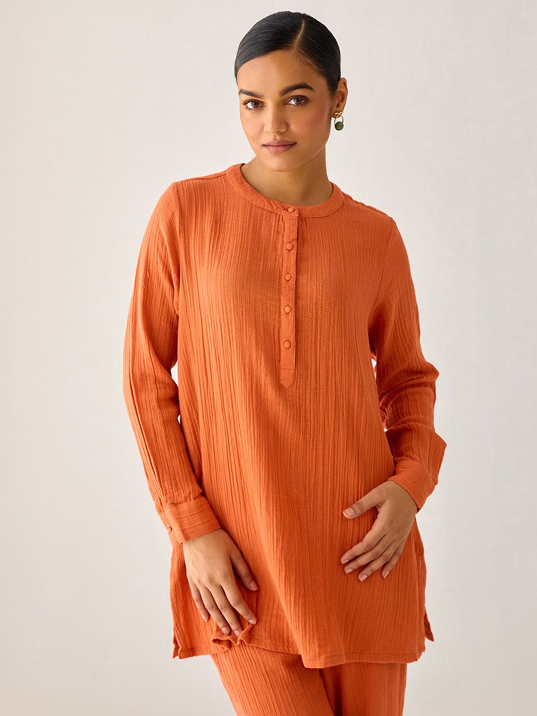 

Ancestry Pure Cotton Kurti, Rust