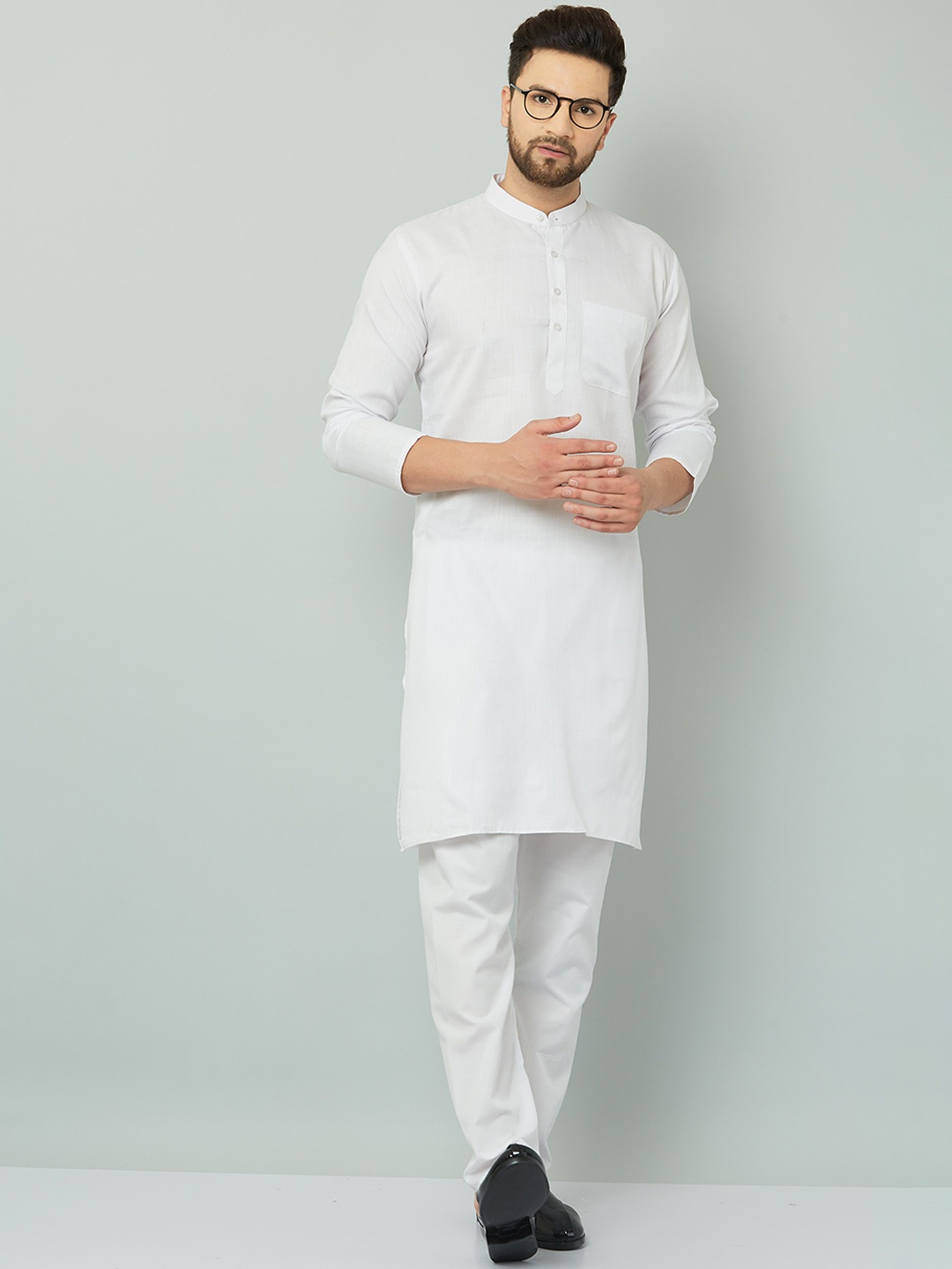 

LEMONX Men Regular Kurta with Pyjamas, White