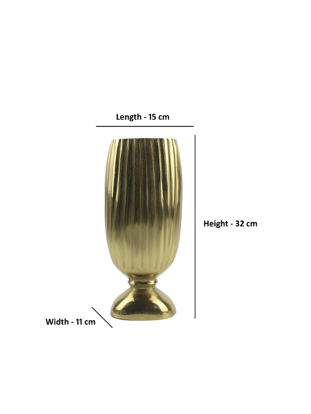 

Hind Decor Aluminum Flower Vase, Gold