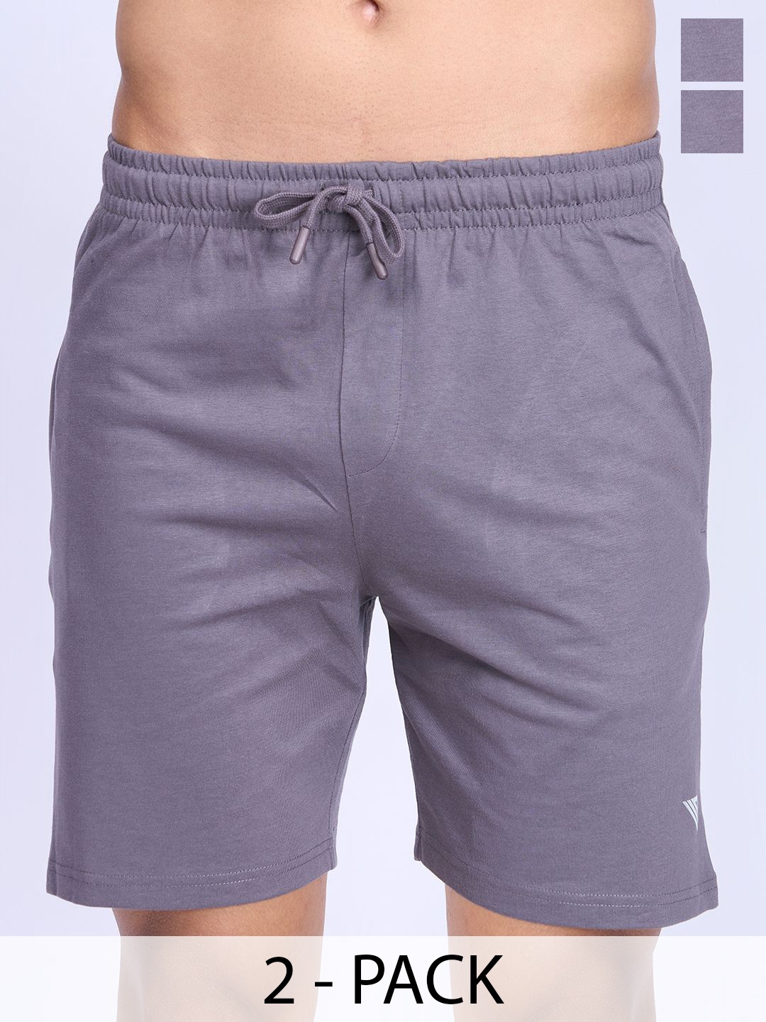 

Ramraj Men Pack of 2 Regular Fit Shorts, Grey