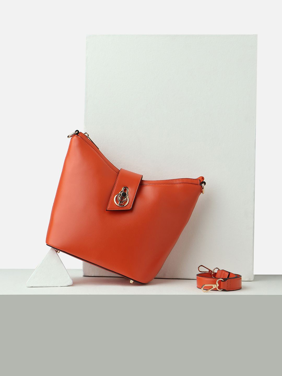 

Allen Solly Woman PU Structured Sling Bag, Orange