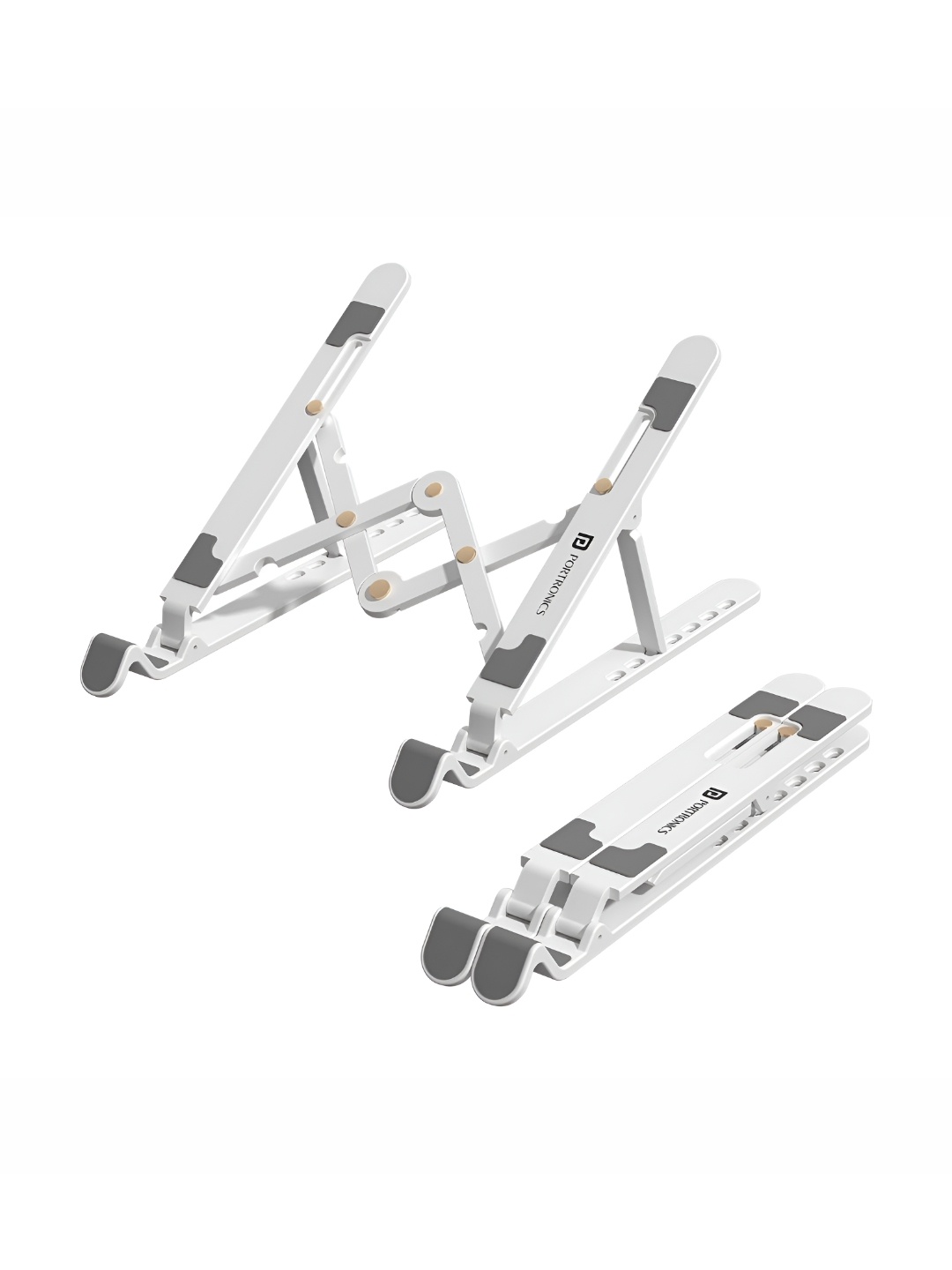 

Portronics My Buddy K Lite Foldable Laptop Stand With Adjustable Heights, White