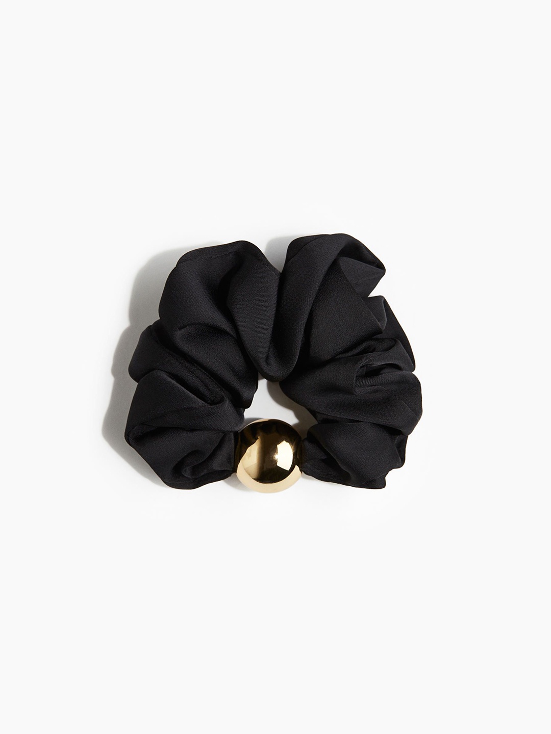 

H&M Bead-Detail Satin Scrunchie, Black