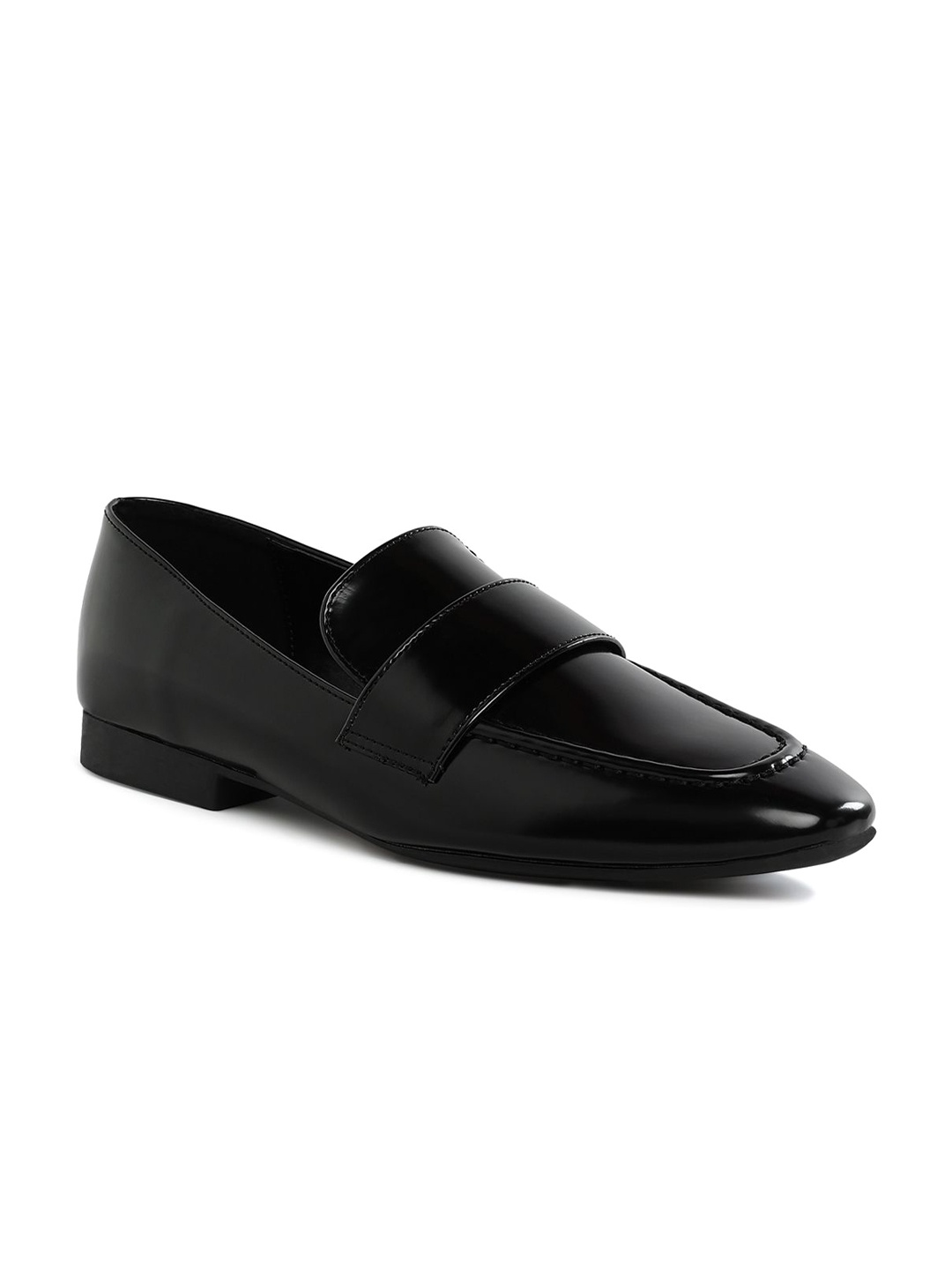 

London Rag Women Leather Loafers, Black
