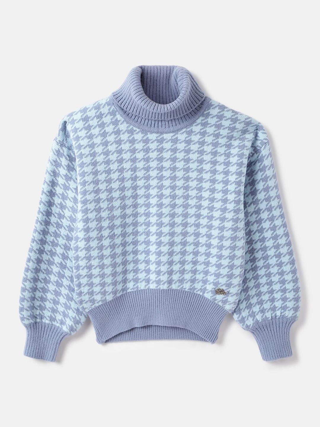 

ELLE Girls Checked Pullover, Blue