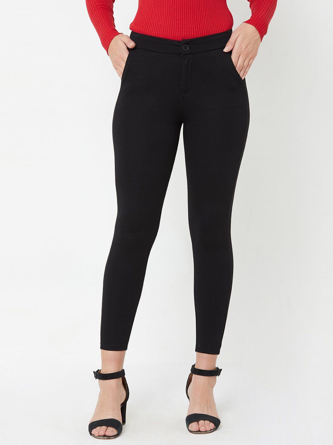 

Kraus Jeans Women Skinny Fit Treggings, Black