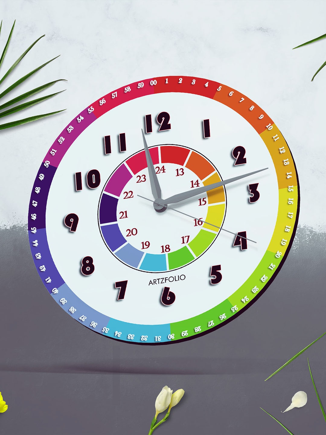 

ArtzFolio Multicoloured Printed Contemporary Wall Clock, Multi