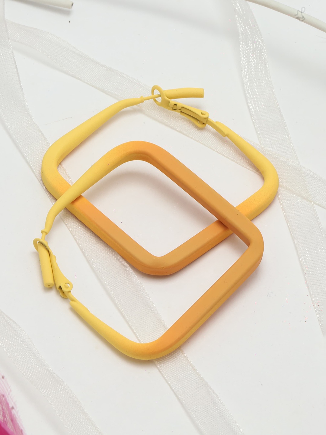 

Maansh Contemporary Hoop Earrings, Yellow