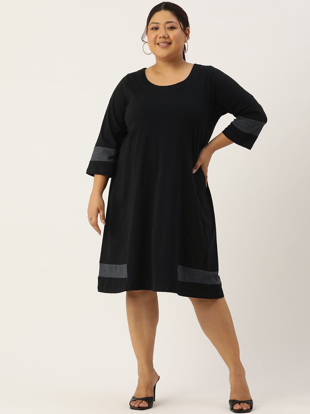 

theRebelinme A-Line Midi Dress, Black