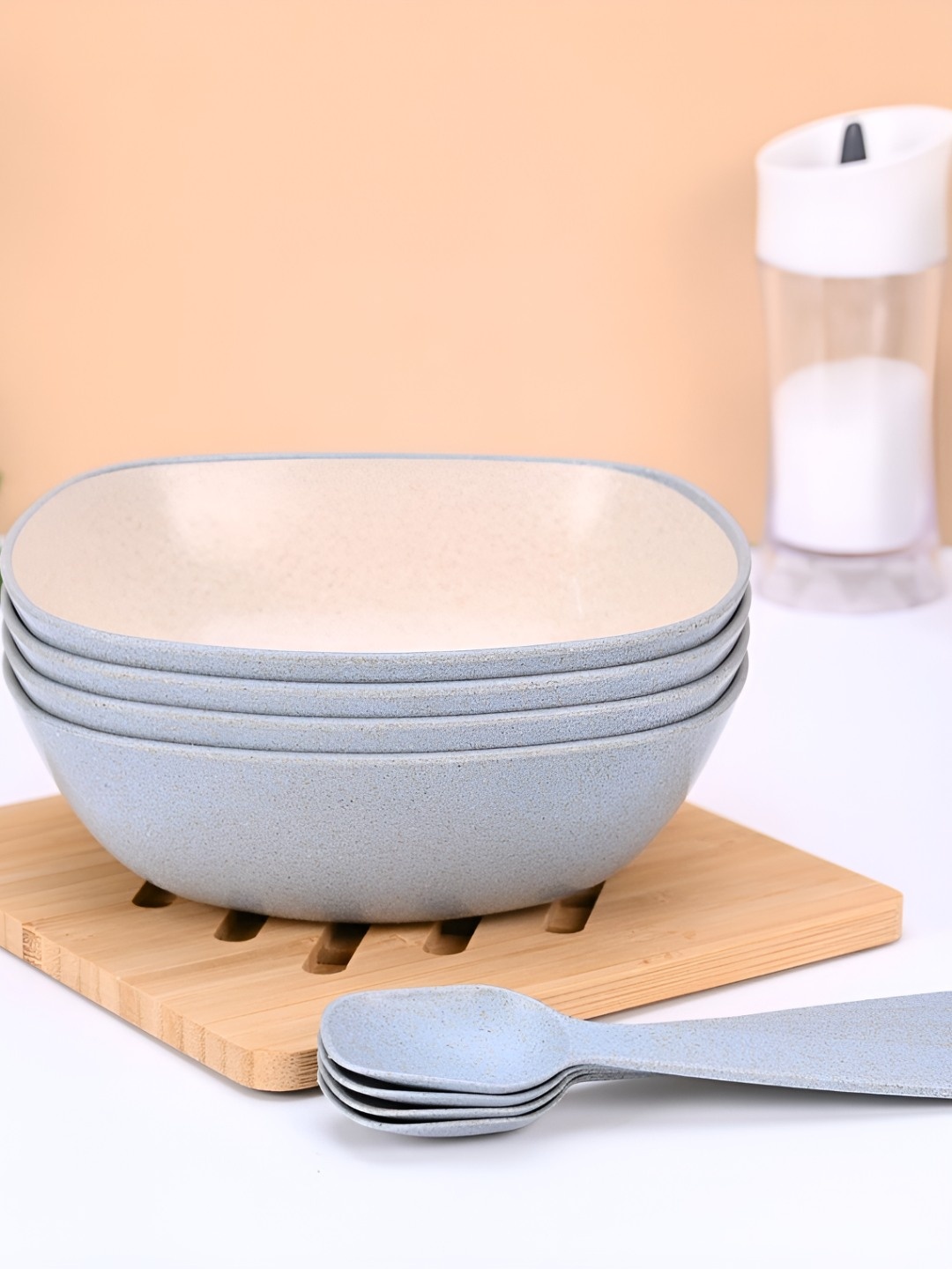 

eha Blue 2024 4 Pieces Microwave Safe Serving Bowl