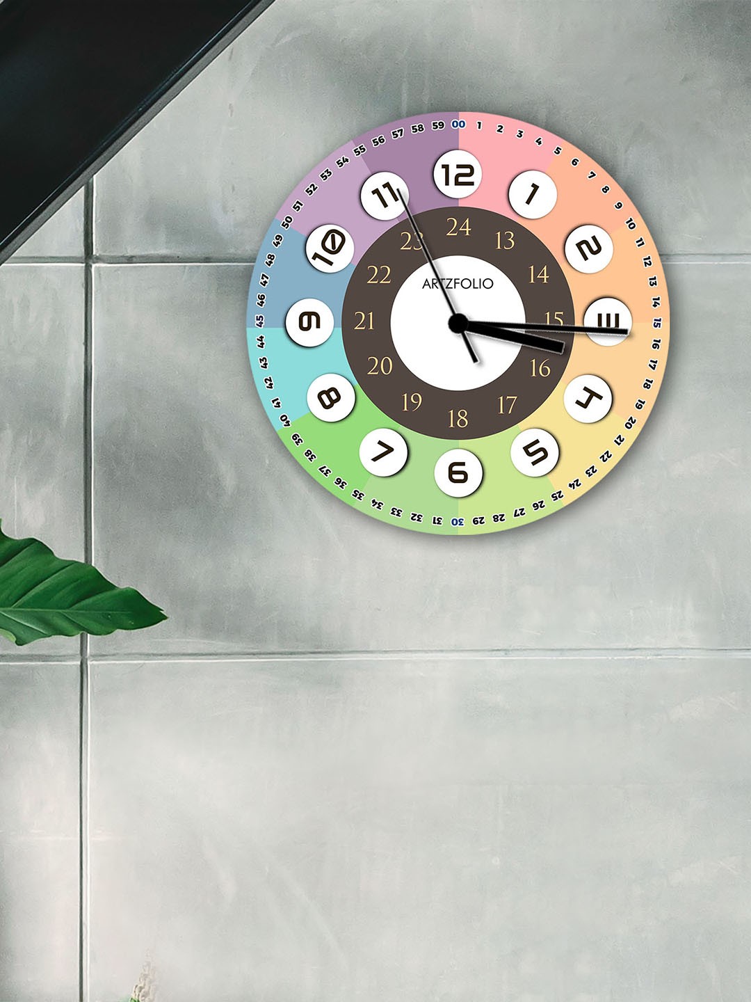 

ArtzFolio Multicoloured Printed Contemporary Wall Clock, Multi