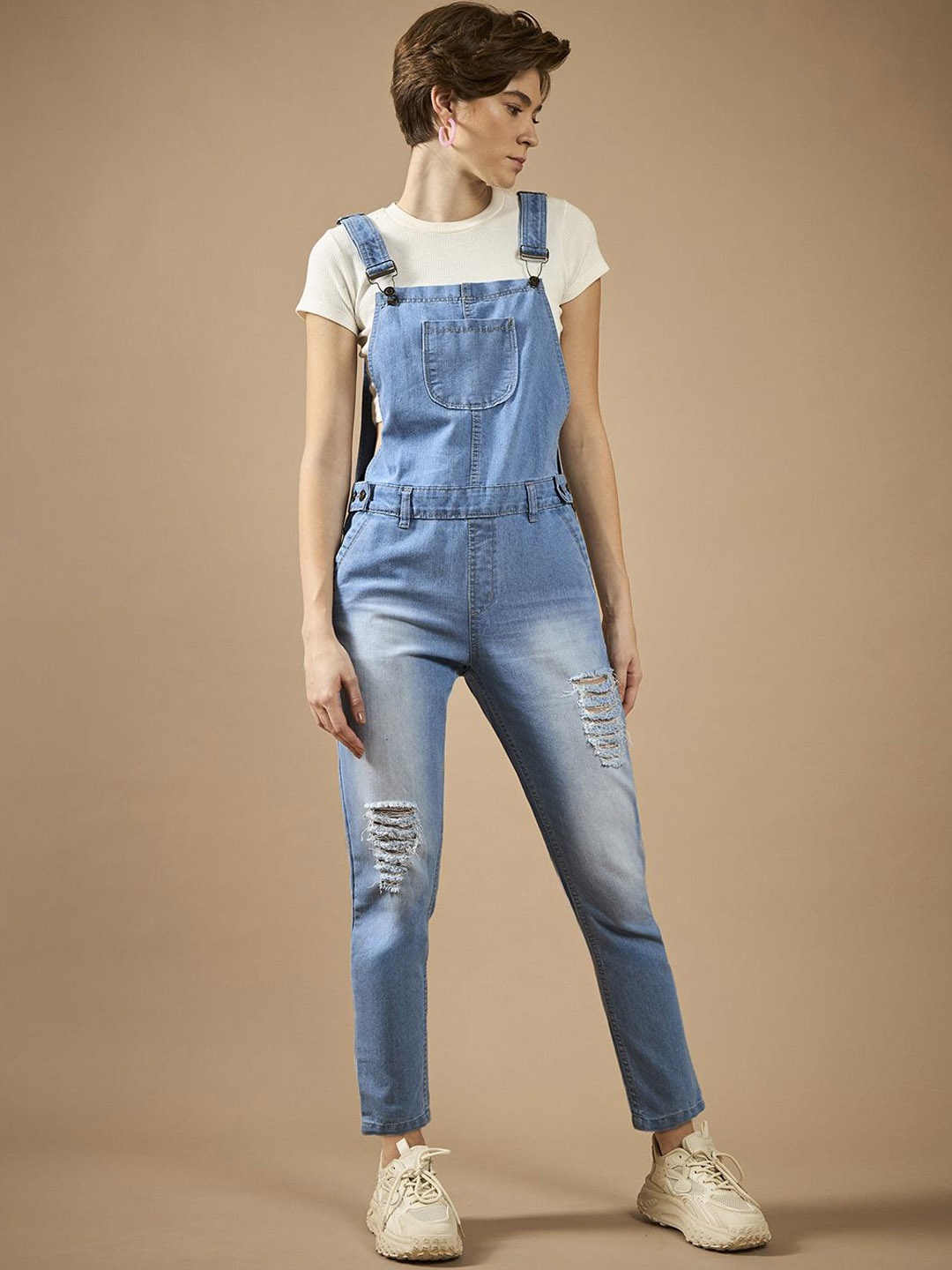 

DOLCE CRUDO Denim Dungarees, Blue