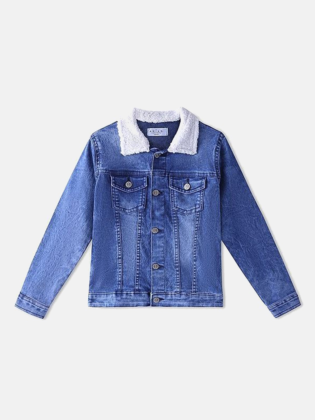 

ARIAS By LARA DUTTA Boys Washed without Denim Jacket with Embroidered, Blue