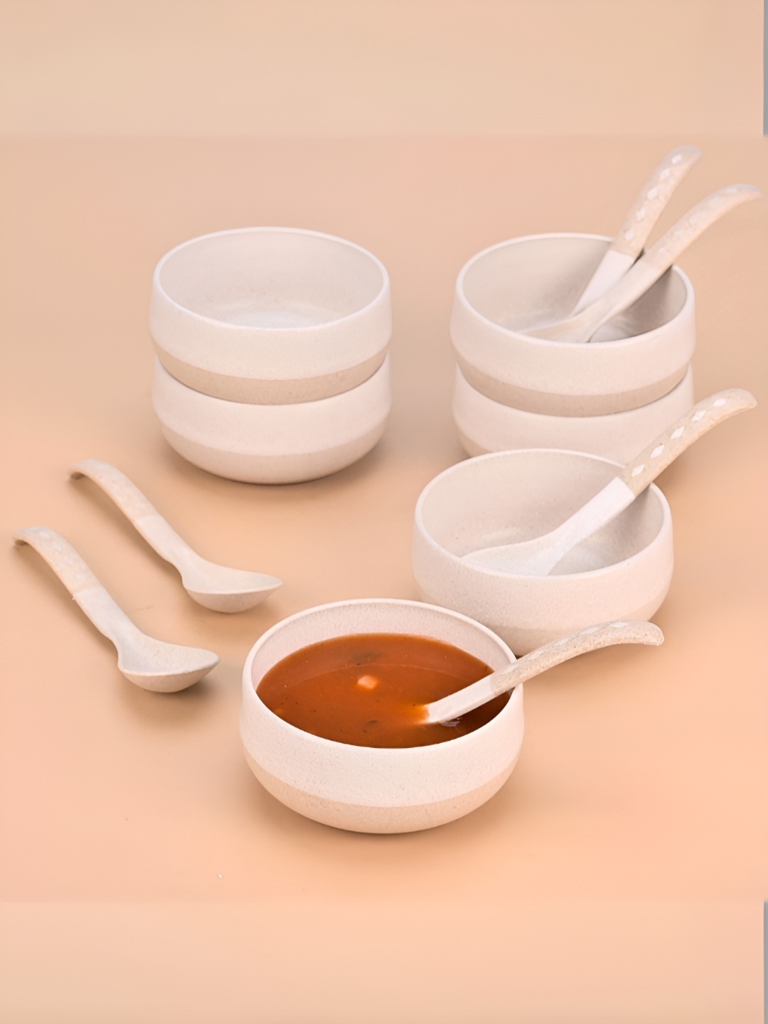 

eha Off White 2024 6 Pieces Microwave Safe Serving Bowl
