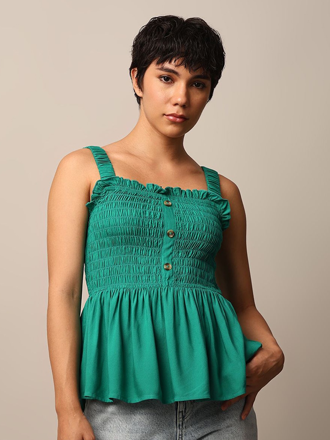 

ONLY Peplum Top, Green