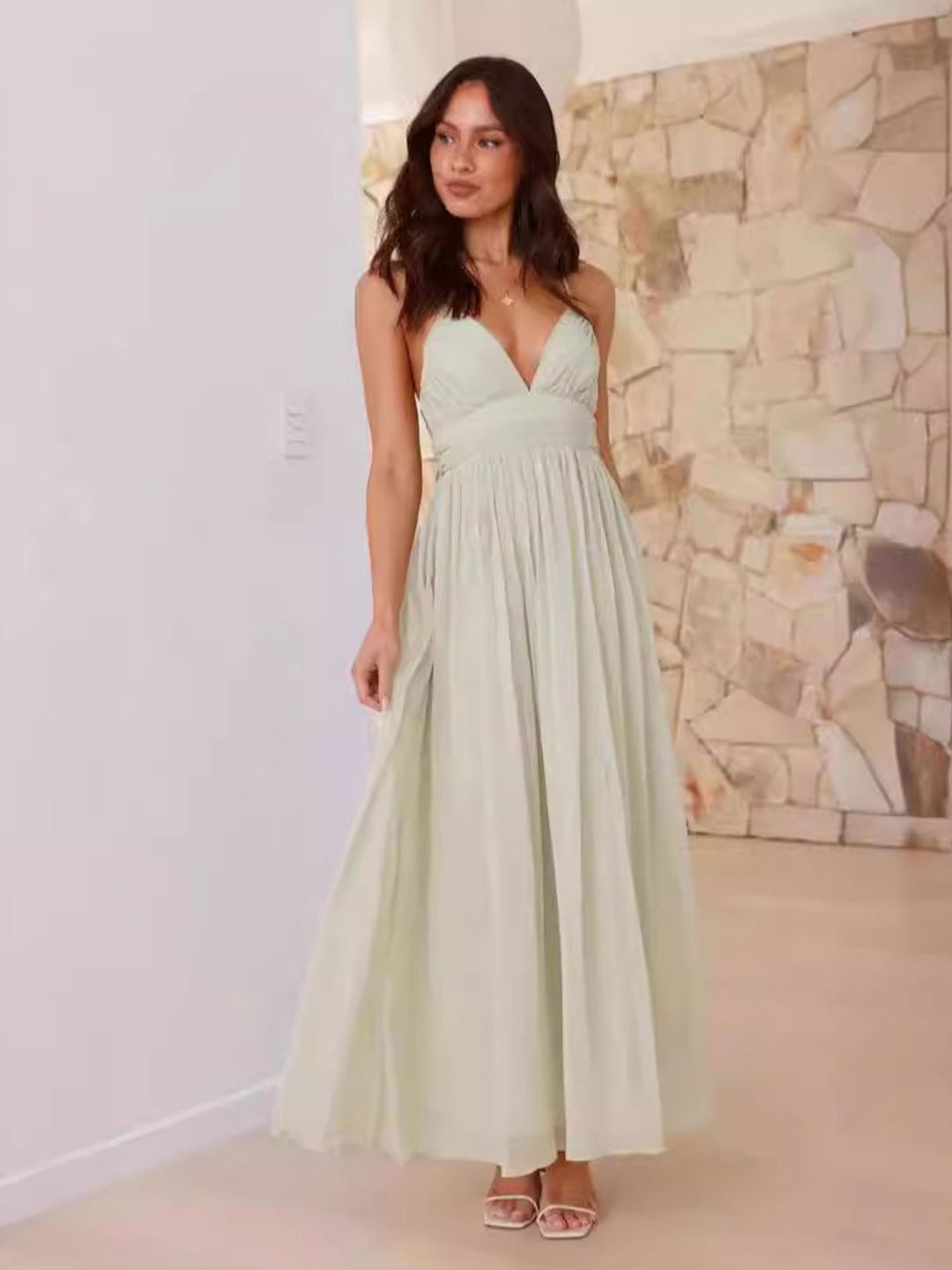 

StyleCast Chiffon Maxi Midi Dress, Off white