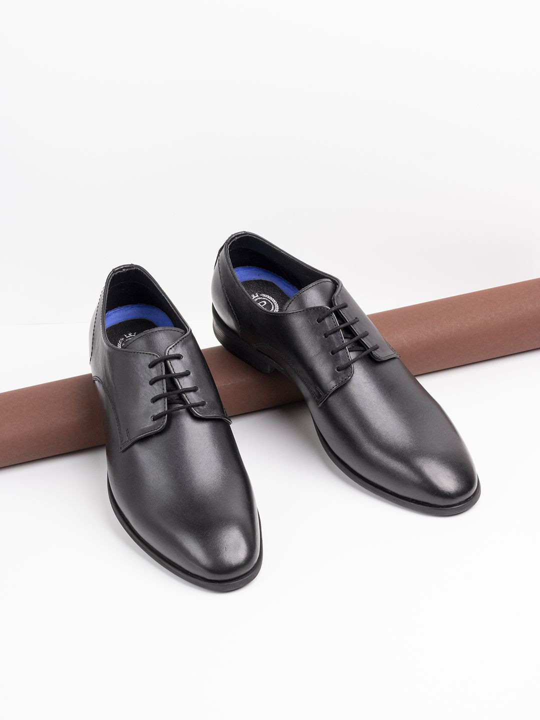 

ATESBER by Inc.5 Men Leather Formal Derbys, Black