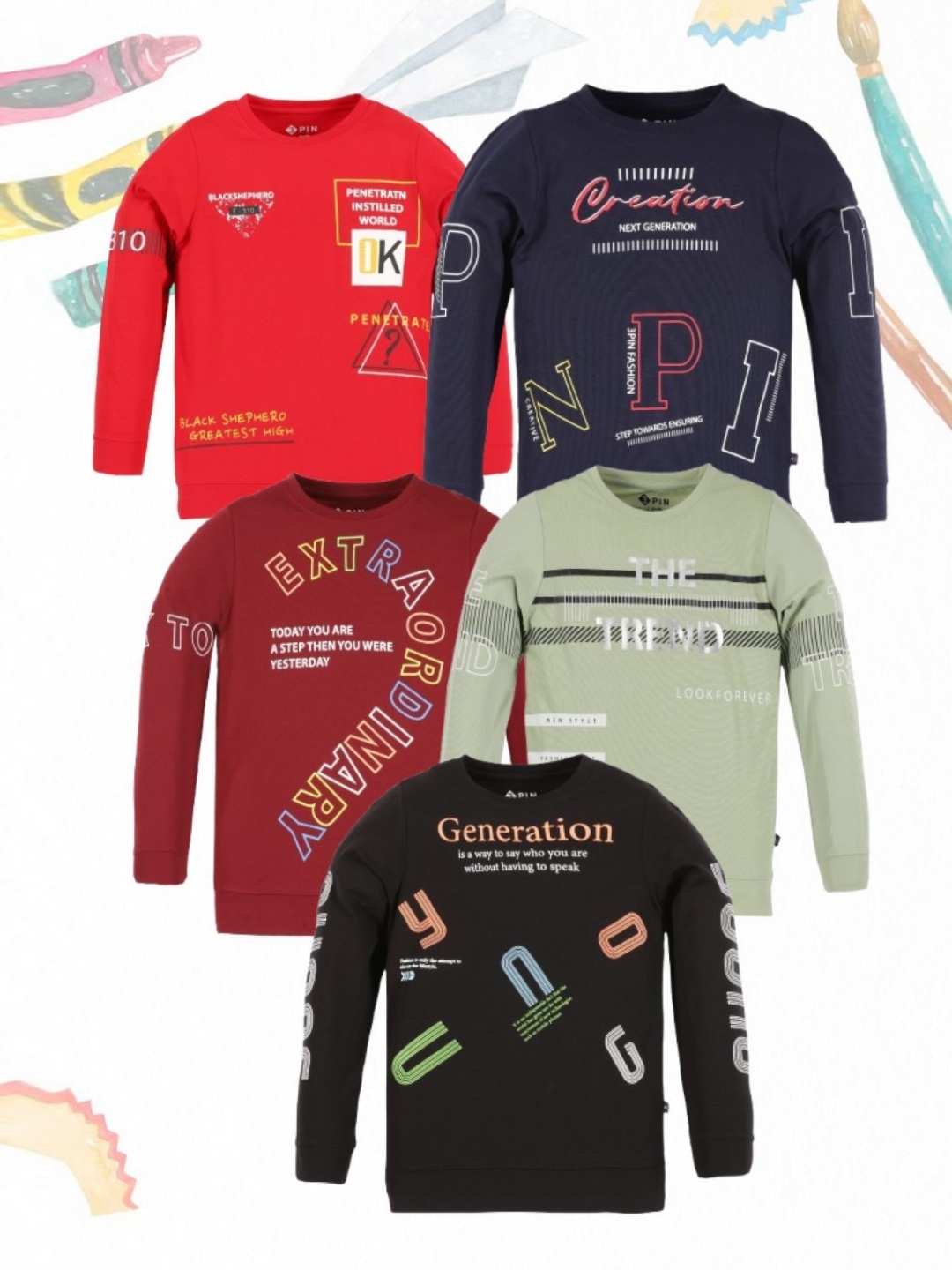

3PIN Boys 5 Printed T-shirt, Multi
