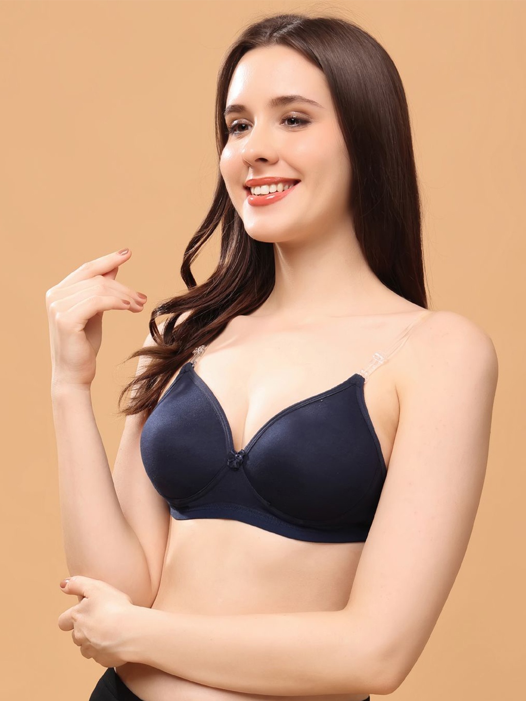 

Floret Bra Medium Coverage Lightly Padded, Navy blue