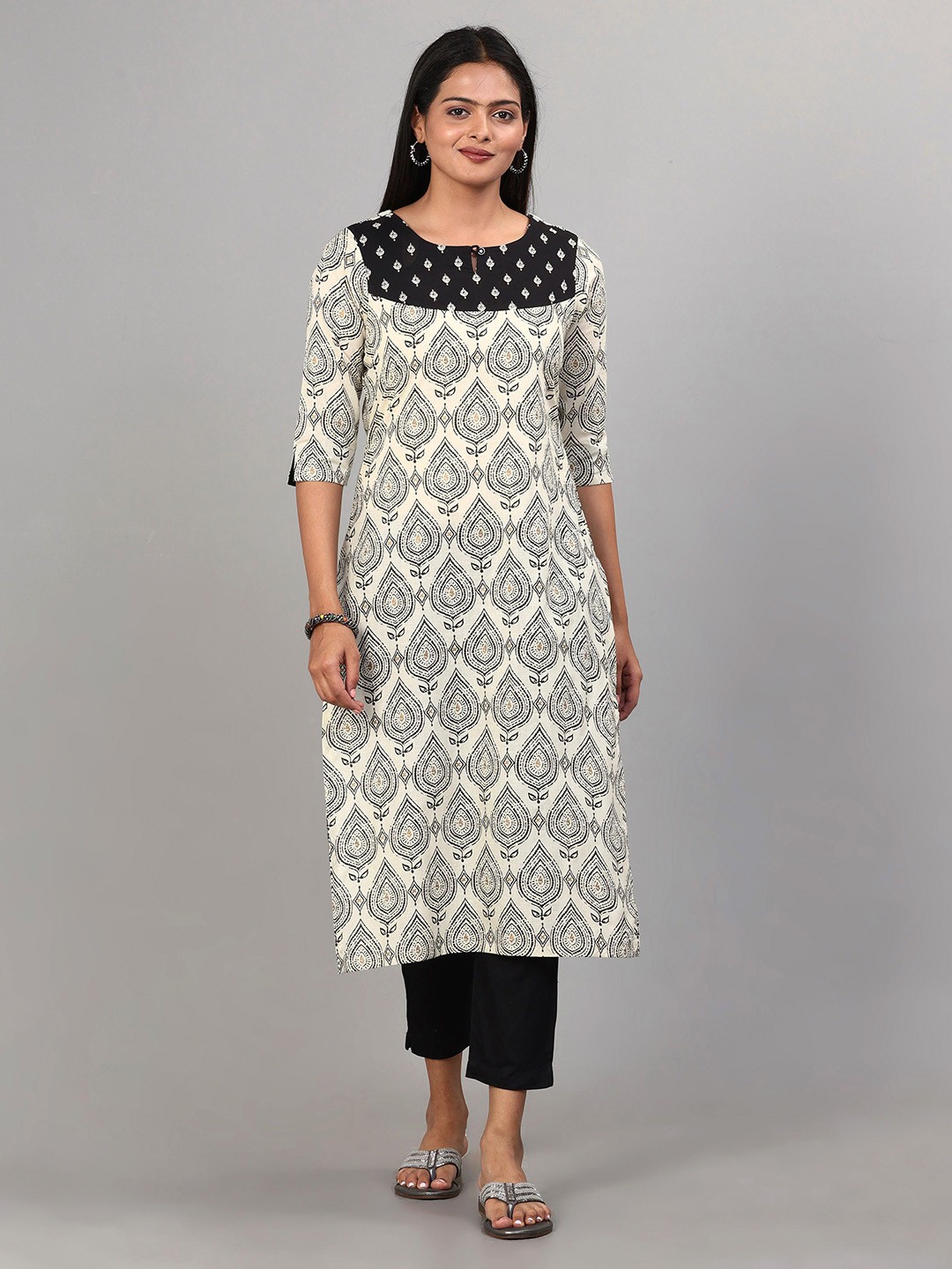 

Vismay Printed Pure Cotton Kurtas, White