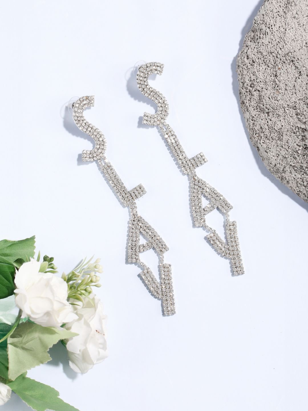 

KPOP Contemporary Drop Earrings, Silver