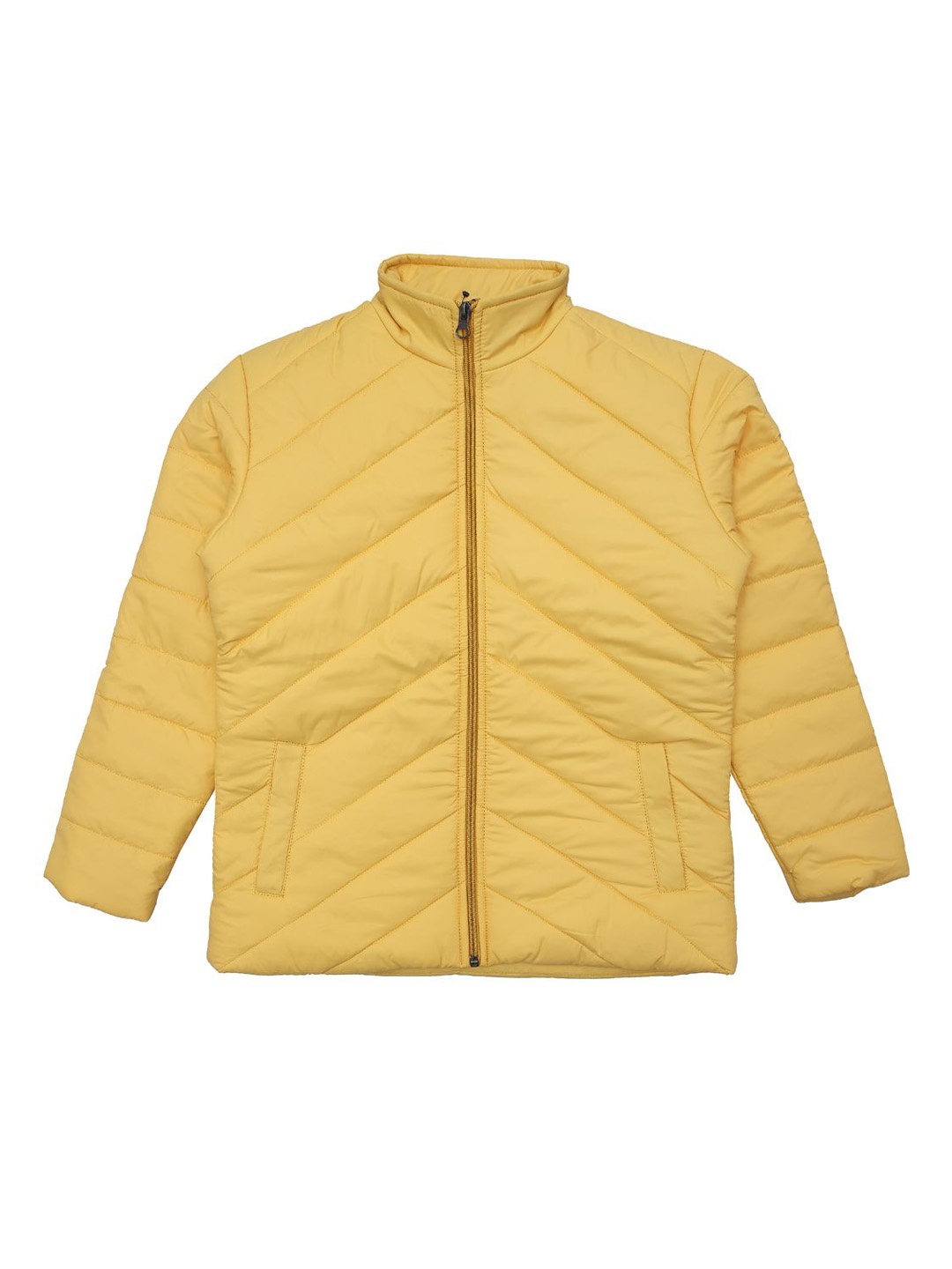 

White Snow Girls Quilted Jacket, Yellow