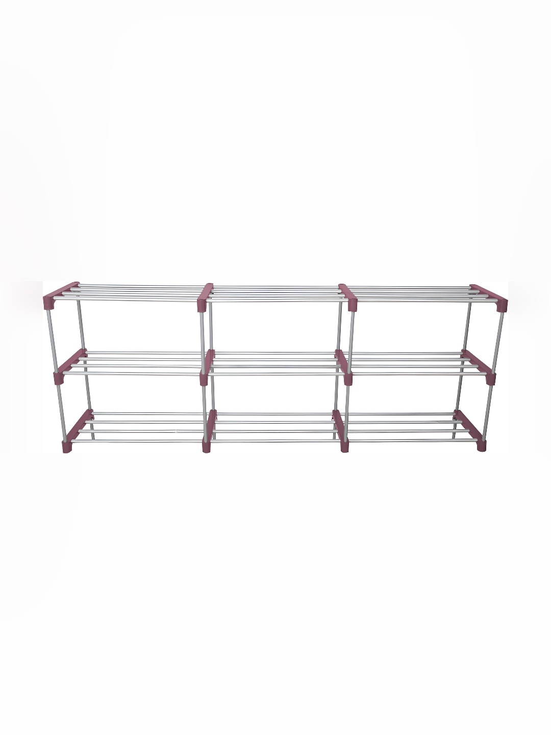 

Decent Hut Maroon & Silver Toned 9 Tier Rectangle Stainless Steel Shoe Rack