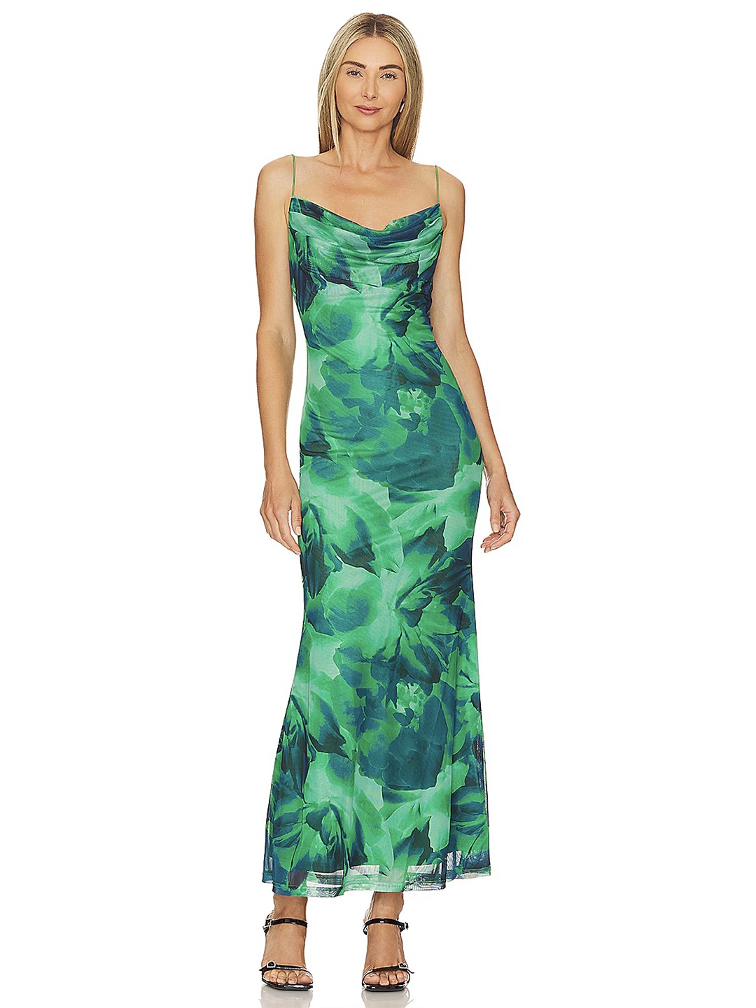 

LULU & SKY Women Floral Printed Maxi Dress, Green