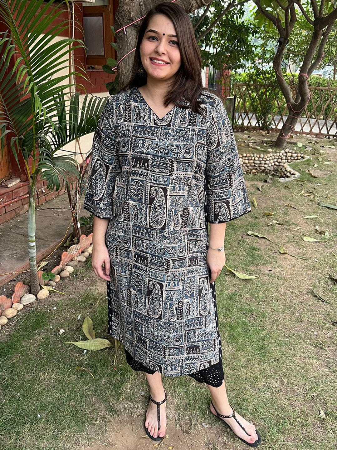 

Sanskritam Women Printed Kurta, Blue