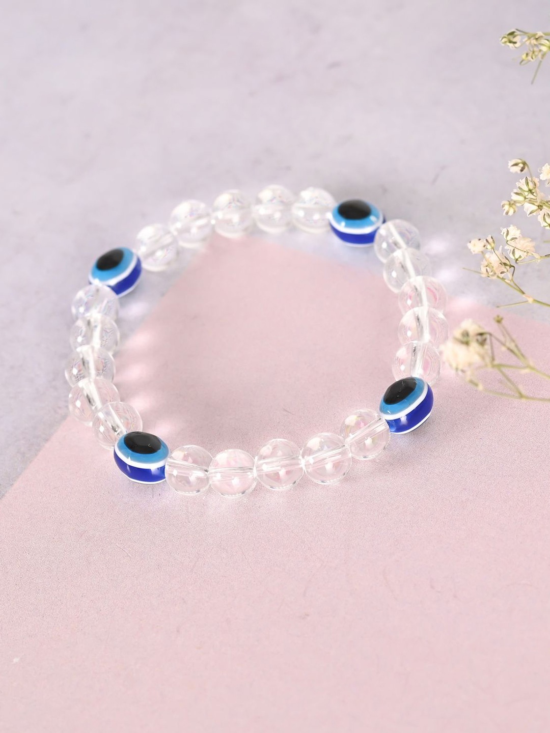 

NVR Unisex Kids Handcrafted Wraparound Bracelet, White