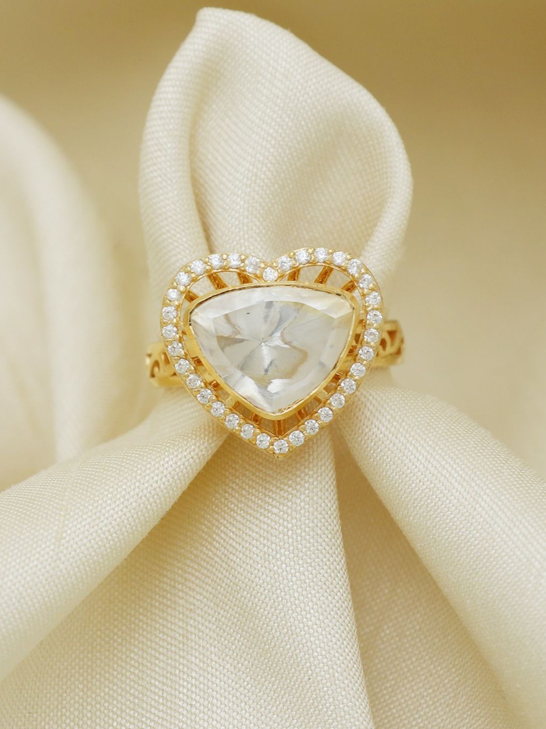 

Raj Gems Gold-Plated Stone Studded Finger Ring