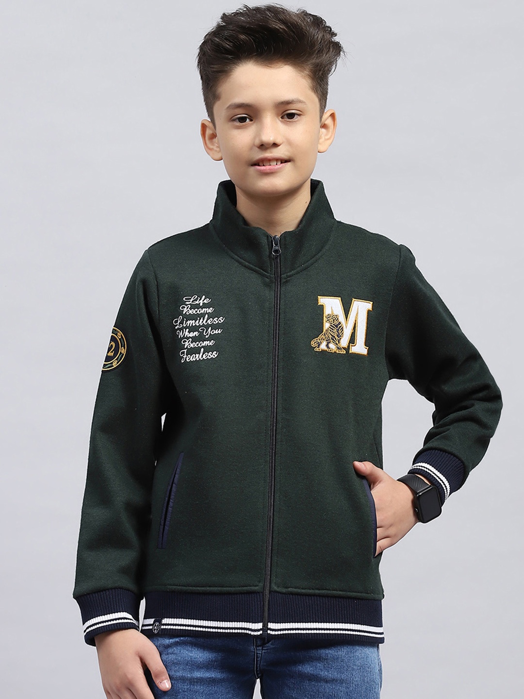 

Monte Carlo Kids Boys Embroidered Sweatshirt, Green