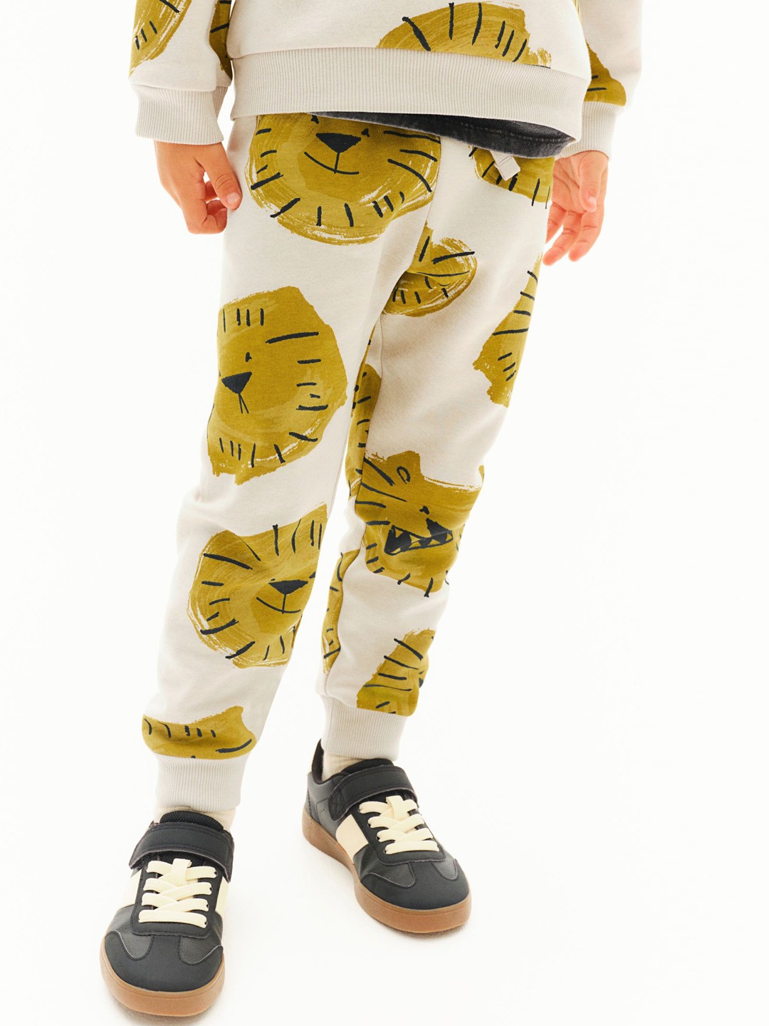 

H&M Printed Joggers, Beige