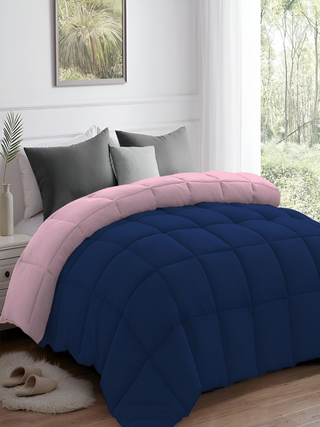 

tundwal's Blue & Pink Heavy Winter 210 GSM Double Bed Comforter