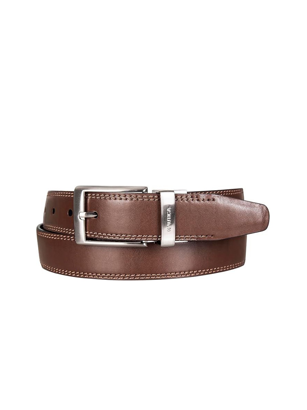 

Nautica Men Leather Reversible Belt, Coffee brown